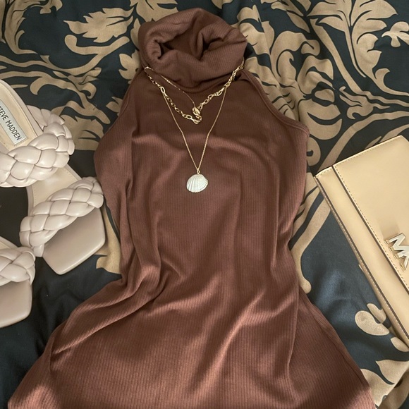 Super cute brown turtle neck dress **accepting offered - Picture 3 of 6